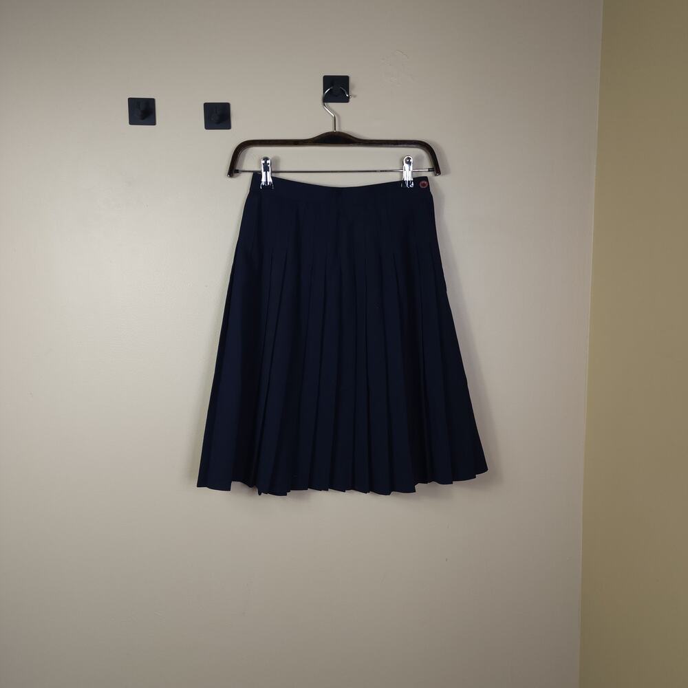 Rena Rowan Petite Wool Blend Pleated A-line Skirt in Blue Size 2P